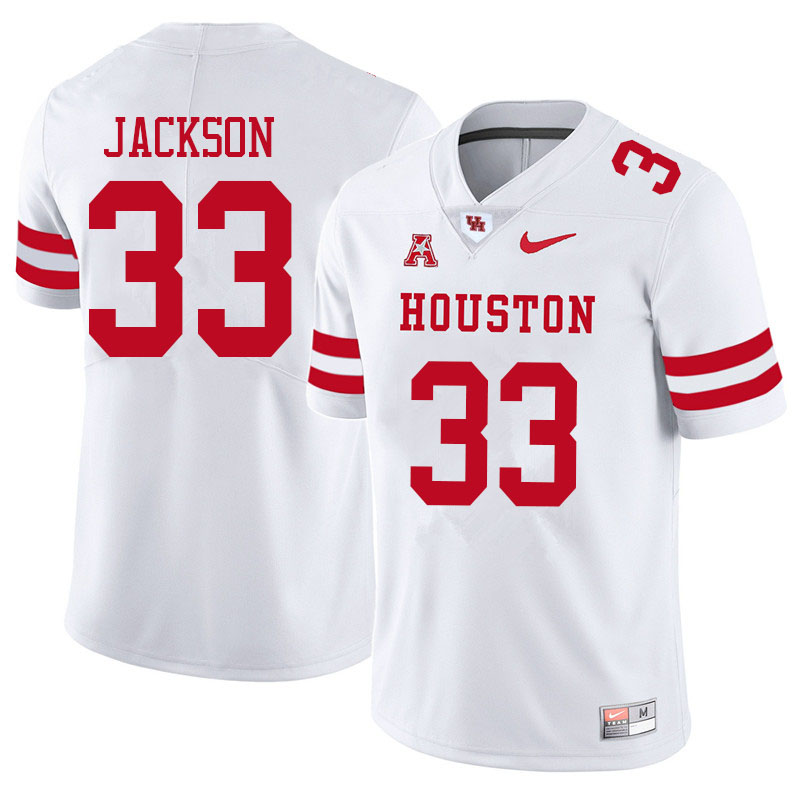 Men #33 Taijon Jackson Houston Cougars College Football Jerseys Sale-White